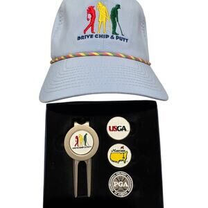 Drive, Chip & Putt Snapback Rope Trim  & Divot Tool Set